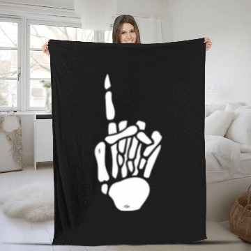 Discover Skeleton Hand Number 1 Pocket Skeleton Number One Fleece Blankets