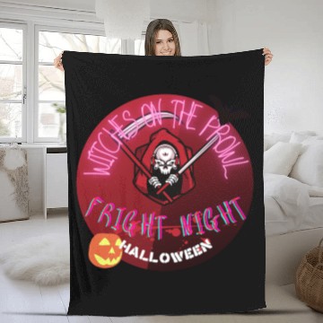 Discover Halloween fright night Fleece Blankets