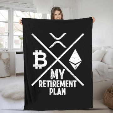 Discover My Retirement Plan Bitcoin Xrp Ethereum Crypto Fleece Blankets