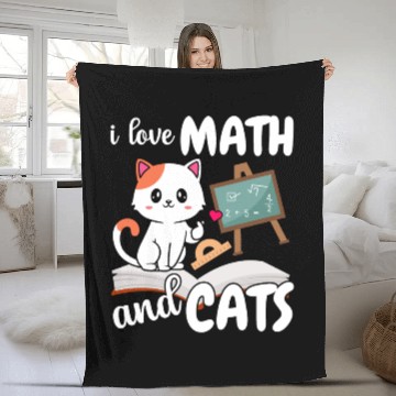 Discover I Love Math And Cats Mathematics Fleece Blankets
