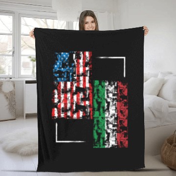 Discover Italian Roots American Born Italian Herritage Fleece Blankets
