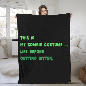 Discover Funny Halloween - This is my zombie costume Fleece Blankets