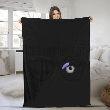 Discover I'm a Very Nerdy Girl with Periwinkle Eye Shadow Fleece Blankets