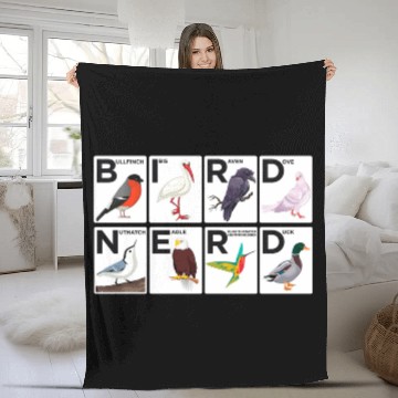 Discover Bird Nerd Watching Vintage Retro Bird Watcher Fleece Blankets
