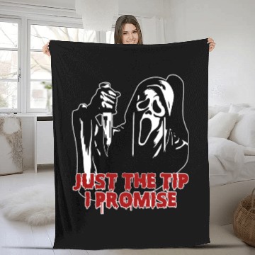 Discover Just The Tip I Promise - Skeleton Horror Halloween Fleece Blankets