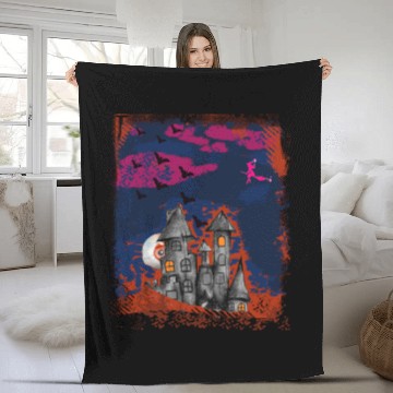 Discover Halloween fright night Fleece Blankets