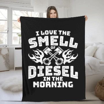 Discover Funny Diesel Mechanic Truck Auto Apparel Fleece Blankets