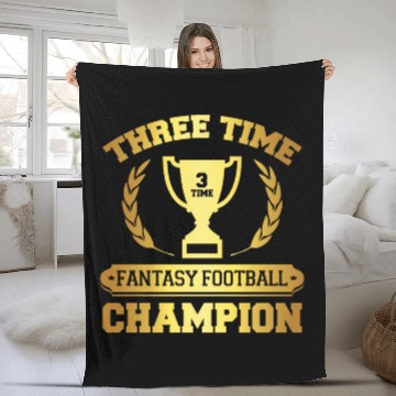 Discover Three Time Fantasy Football Champion Fleece Blankets