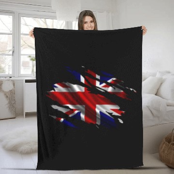 Discover United Kingdom Ripped Flag Fleece Blankets