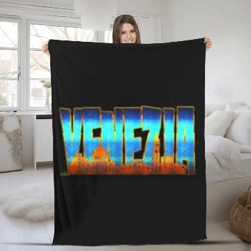 Discover Italy City - Skyline of Venice Fleece Blankets