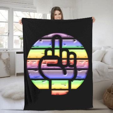Discover Fed up with the bullshit - middle finger Fleece Blankets