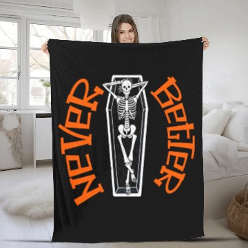 Discover Pumpkin, Dancing Skeleton Never Better Skull Skele Fleece Blankets