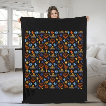 Discover Day Of The Dead Pattern | Dia De Los Muertos Skull Fleece Blankets
