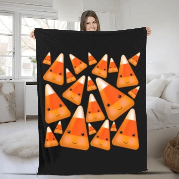 Discover Cute Candy Corn Fleece Blankets