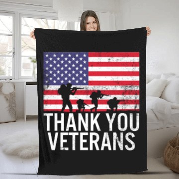 Discover Veteran Fleece Blankets, Thank You Veterans, Veteran Gift,