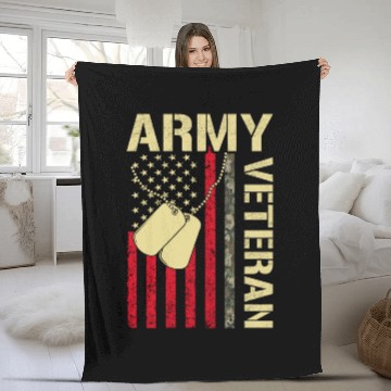 Discover Proud Army Dad United States USA Flag Gift Fleece Blankets