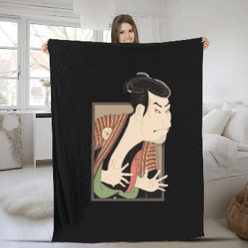 Discover Funny Japanese vintage painting edobei ukiyo-e Fleece Blankets