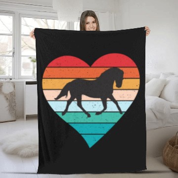 Discover Horse Lover Horse Riding Equestrian Cowpuncher Fleece Blankets