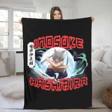 Discover Inosuke Hashibira Fleece Blankets