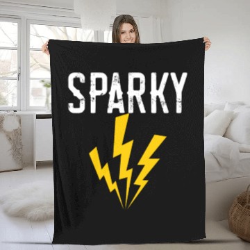 Discover Sparky Electrician Lineman Electricity Electronics Fleece Blankets
