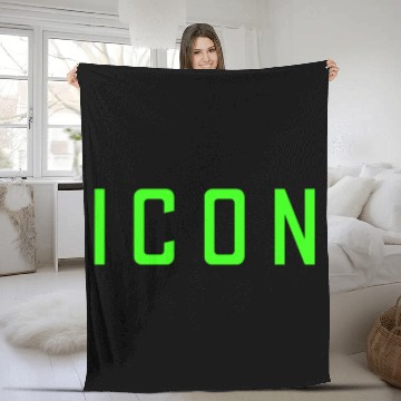 Discover Neon Green Icon Fleece Blankets