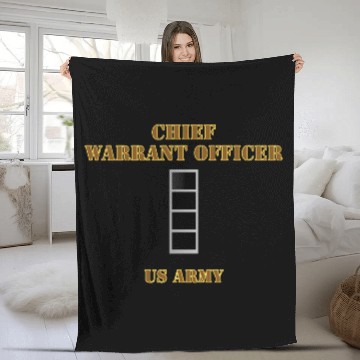 Discover Army Emblem Warrant Officer 4 CW4 US Army Hat Fleece Blankets