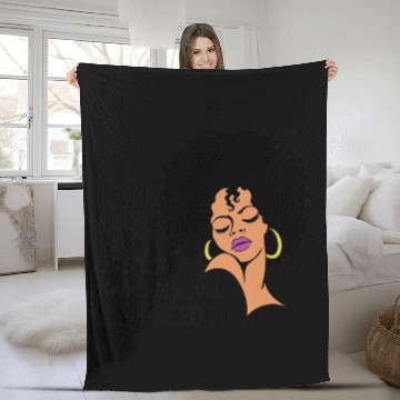 Discover Black Queen Lady Curly Natural African American Fleece Blankets
