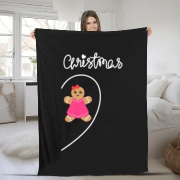 Discover Couples Merry Christmas gingerbread Girl Funny Fleece Blankets