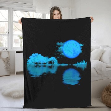 Discover Acoustic Guitar Lake Shadow Guitar Player Fleece Blankets