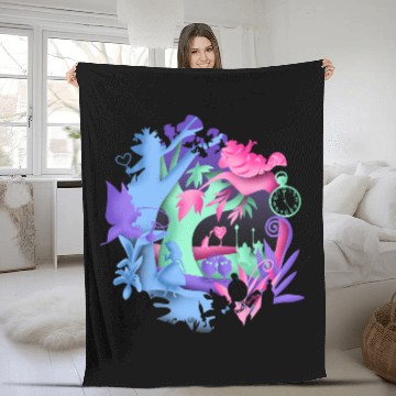 Discover Disney Alice im Wunderland Neonwald Silhouette Fleece Blankets