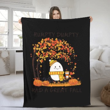 Discover Humpty Dumpty Had A Great Fall Thanksgiving Autumn Fleece Blankets