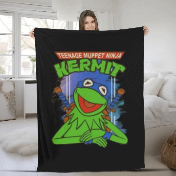 Discover Funny Ninja Kermit Fleece Blankets