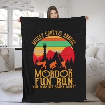 Discover Mordor Fun Run One läuft nicht einfach Vintage Fleece Blankets