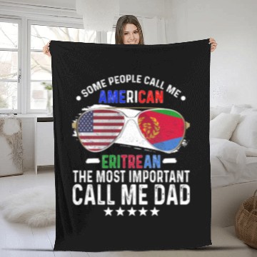 Discover Eritrean American Dad Fathers Day Papa Eritrea Fleece Blankets