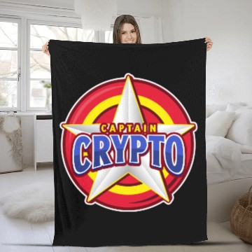 Discover CAPTAIN CRYPTO SUPERHERO Fleece Blankets