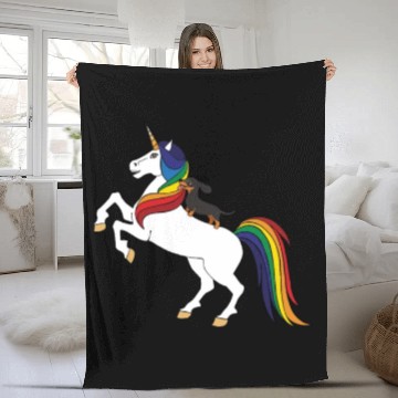 Discover Black Dachshund Fleece Blankets