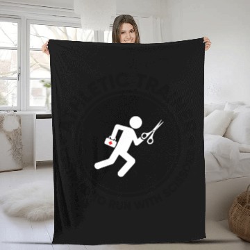 Discover Athletic Trainer Certified to Run with Scissors Fleece Blankets