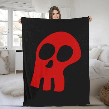 Discover Big red skull Vector icon 1c Fleece Blankets