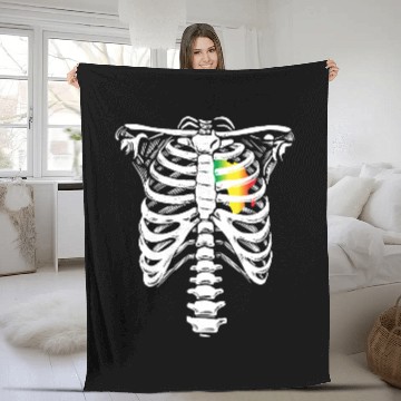 Discover Africa Heart Skeleton Rib Cage Love Juneteenthjune Fleece Blankets