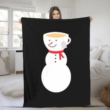 Discover Fros-TEA the Snowman Let It Snow frosty tea Fleece Blankets