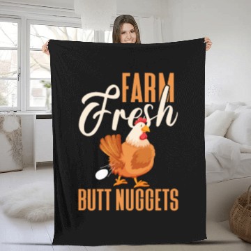 Discover Farm Fresh Butt Nuggets, Chicken Fleece Blankets