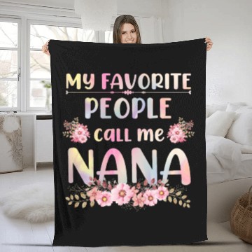 Discover Cute Nana Pastel Flowers Grandma Fleece Blankets