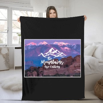 Discover The Mountains Are Calling Fleece Blankets