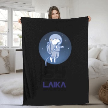 Discover 64th years Laika space dog in our memories Fleece Blankets