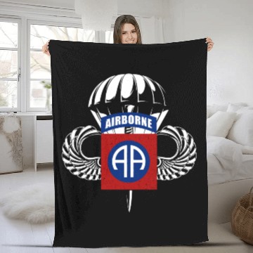 Discover Airborne Paratrooper Wings US Army Military Fleece Blankets