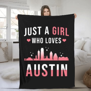 Discover Austin Texas Girl Fleece Blankets