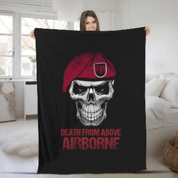 Discover Airborne Paratrooper Wings US Army Military Fleece Blankets