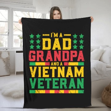 Discover Vietnam Veteran Dad Grandpa Baseball Jerseys Fleece Blankets