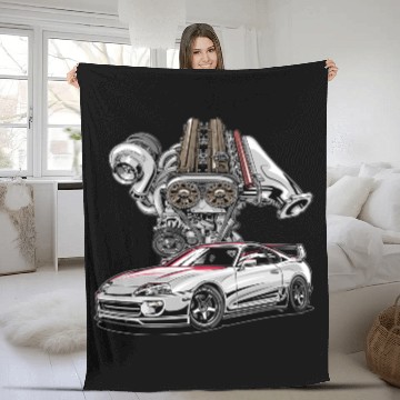 Discover 2Jz A80 Mkiv Jdm Car Fleece Blankets
