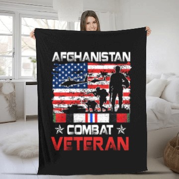 Discover Afghanistan Combat Veteran US Veteran Military Fleece Blankets